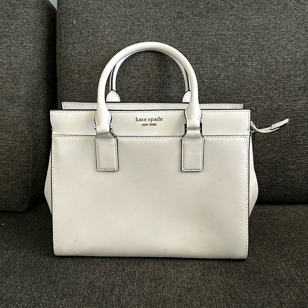 Kate Spade White Handbag with Removable Crossbody Strap